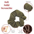 thumbnail image 3 of Motique Accessories Set of 2 Solid Hair Scrunchies for Adult Women and Girls (Olive Green), 3 of 5