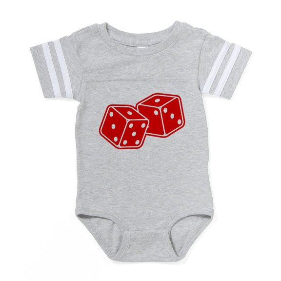 CafePress - Bl_Red Dice - Cute Infant Baby Football Bodysuit