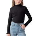 thumbnail image 2 of Yindaity Girl Long Sleeve Shirts Cotton Girls Long Sleeve Shirts Toddlers Cotton Long Sleeve Tees Basic Crewneck Tops for Girls Daily Wear(Black,7-8 Years), 2 of 5