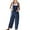 Blue, variant on Stylish Casual Overalls Jumpsuit With Pockets Plus Size Denim Romper For Everyday Wear Comfortable Soft Stretch Fabric Straight Leg Pant