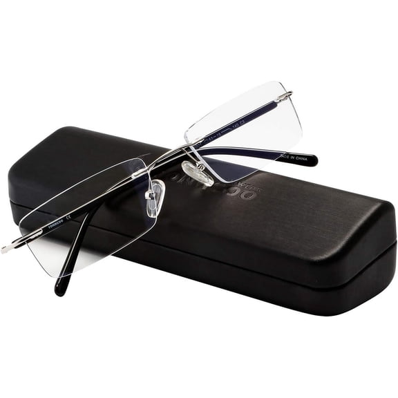 Blue Light Blocking Glasses Anti Blue Ray Unisex Lightweight Rimless Frameless Rectangle Computer Gaming Glasses