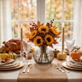 thumbnail image 4 of Racsoh Gray Glass Pumpkin Vase, Transparent Hydroponic Flower Vessel, Thanksgiving Table Centerpiece, for Dried Fresh Flowers Home Decor (Gray), 4 of 6