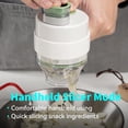thumbnail image 3 of Procesador de alimentos eléctrico y máquina para hacer ensaladas portátil, de modo dual, inalámbrico, recargable tipo C, cortador de verduras y ajo pequeño con empujador anticorte, resistente al agua, 3 of 6