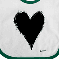thumbnail image 4 of Inktastic Stitched Black Heart Boys or Girls Baby Bib, 4 of 4