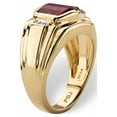 thumbnail image 3 of PalmBeach Jewelry Men's 2.77 TCW Cushion-Cut Created Red Ruby or Blue Sapphire and Diamond Accent Ring Yellow Gold-Plated, 3 of 7