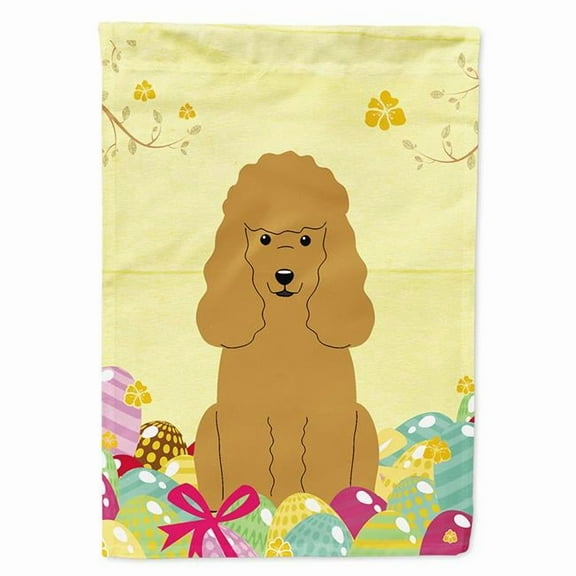 Caroline's Treasures BB6069CHF Easter Eggs Poodle Tan Flag Canvas House Size , Large, multicolor