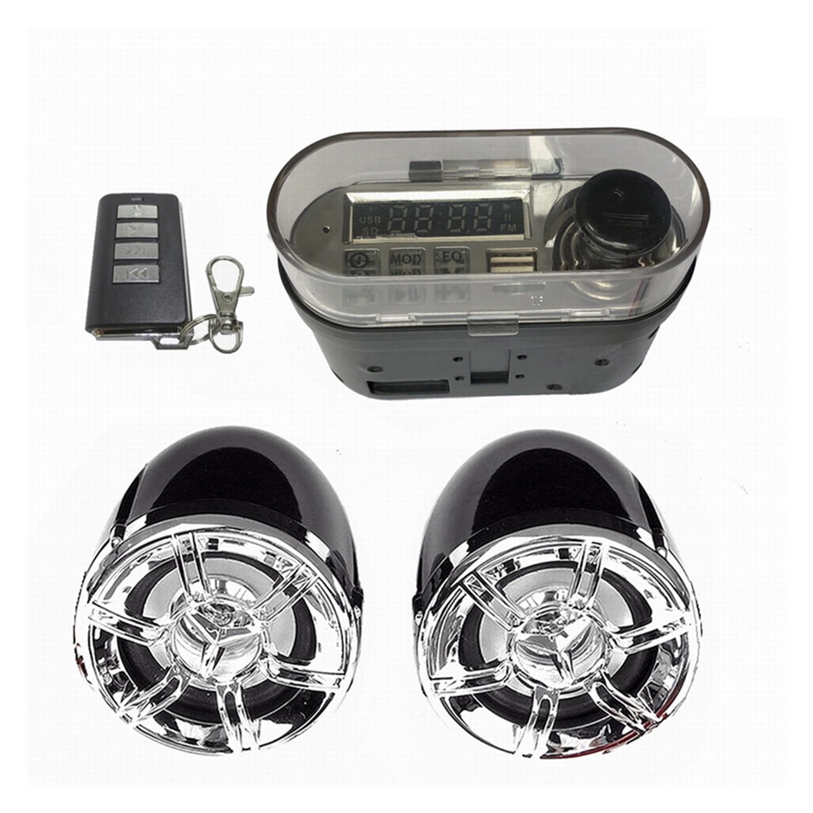 Motorcycle O Sound System Stereo Speaker Waterproof Motorbike Scooter FM Radio Bluetooth USB TF MP3 Music Player Kit ,Quality Sound
