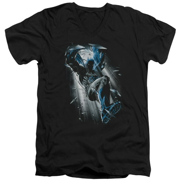 Batman - Bat Crash - Slim Fit V Neck Shirt - Large