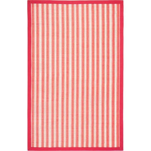 Anji Mountain AMB0027-0710 Tapis Rectangulaire en Bambou 7 x 10 Pi de Récif de Hamptons - Rouge, Ivoire