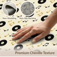 thumbnail image 6 of ODIKA 9'x12' Washable Area Rug Non-Shedding, Easy Care Record Retro Disc Repeating Album Round Cd Themed Music Vinyl Note Playful for Master Suite, California King, Under Bed, 6 of 7