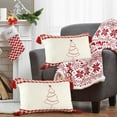 thumbnail image 4 of LR Home Merry Cotton Poly Filled Pillow in White/Red, 16" x 24", 4 of 11