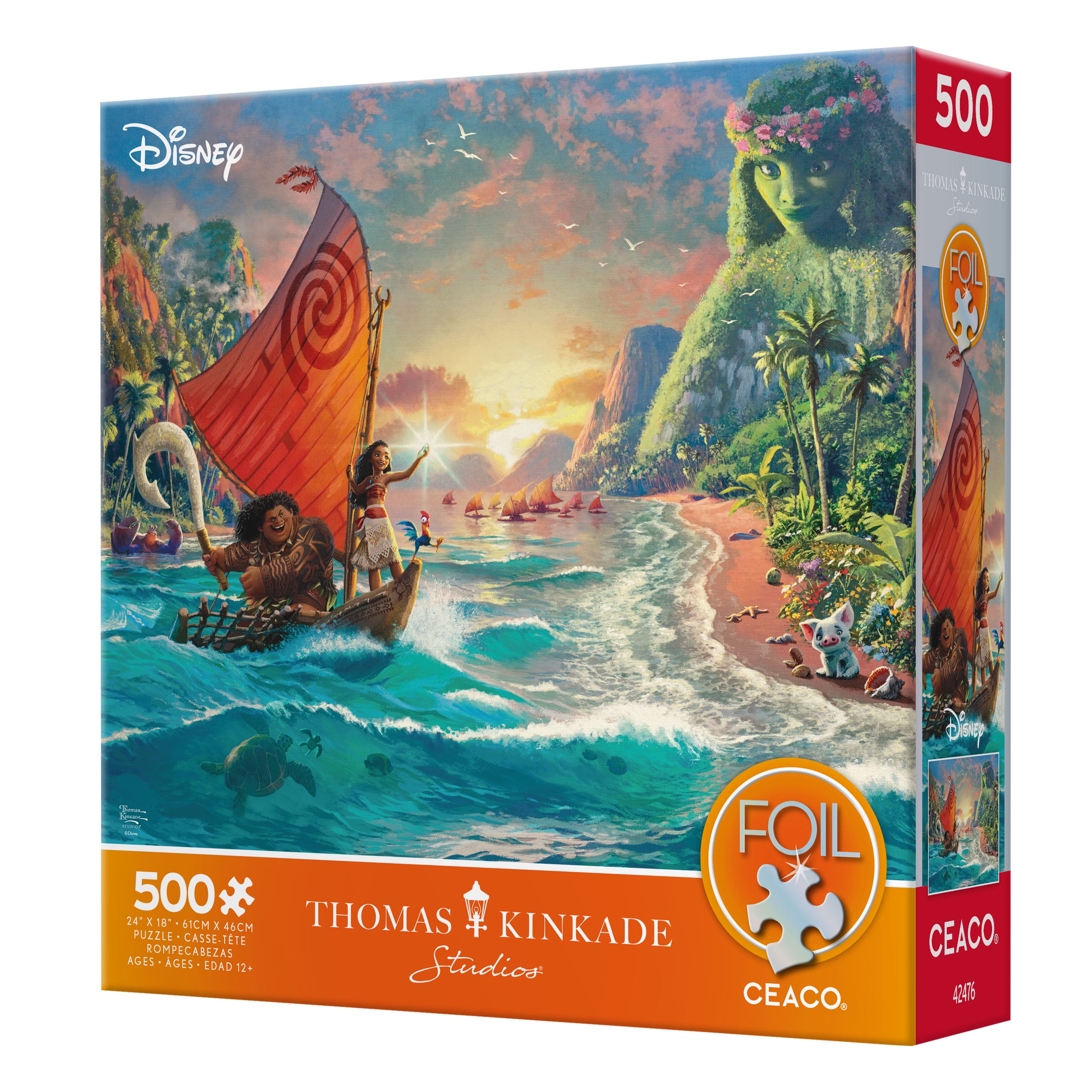 Ceaco 500Piece Foil Thomas Kinkade Disney Moana Interlocking Jigsaw Puzzle