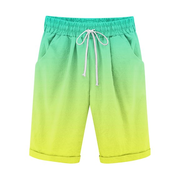 Puntoco Cargo Stretch Short Pants,Men'S Cotton and Shorts Lanyard Casual Pants Capris Shorts Pants Yellow 6(M)