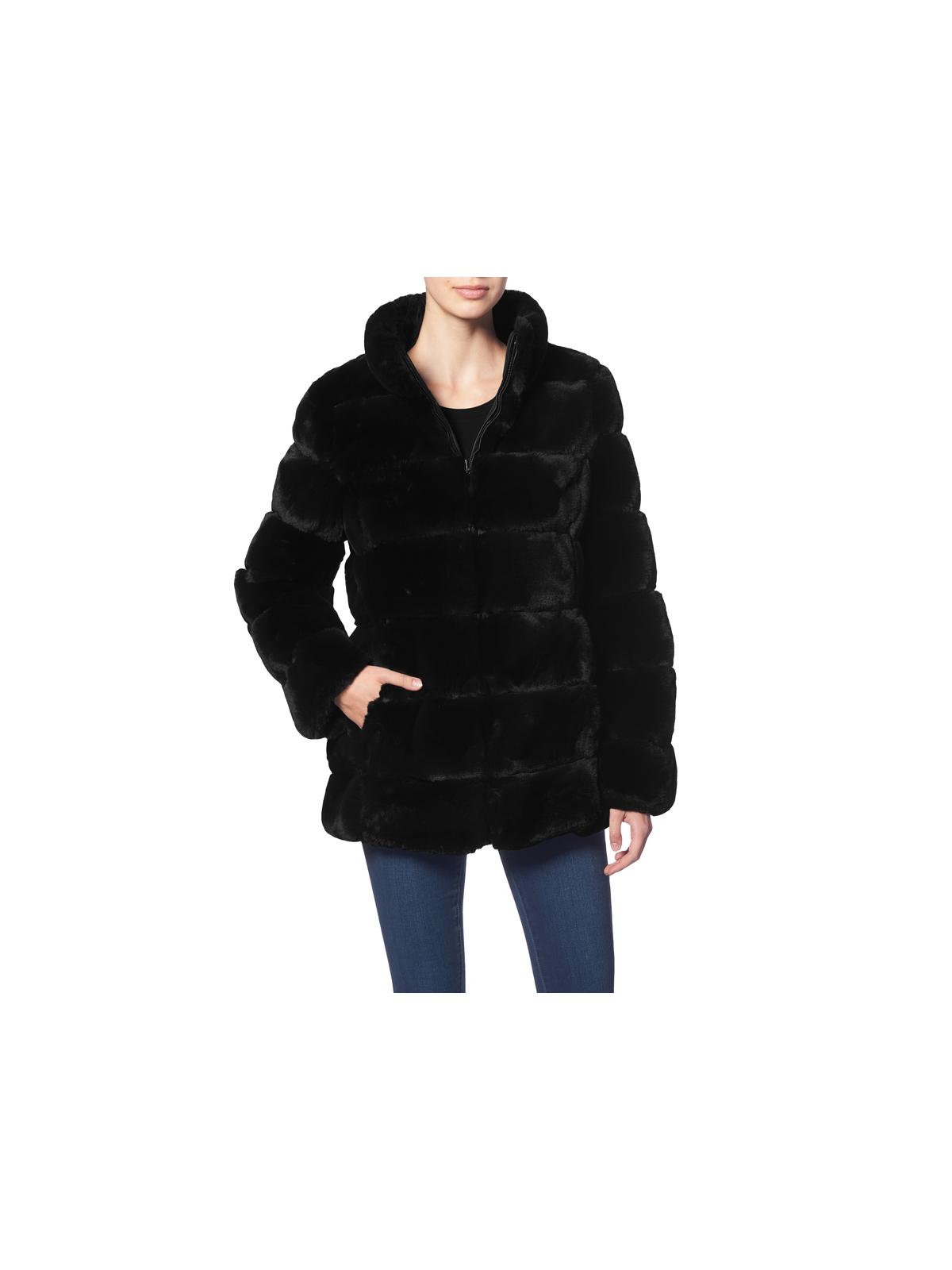 via spiga hooded faux fur coat