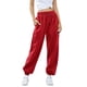 thumbnail image 2 of Pantalones Deportivos Holgados de Cintura Alta para Mujer, para Correr, Deportivos, de Entrenamiento, con Bolsillos Rojo XXL, 2 of 7
