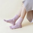 thumbnail image 3 of Cotton Five Finger Socks For Woman edge curl Fashions Colorful Loose Harajuku Short Socks With Toes Japanese Split Toe Socks Yellow One Size, 3 of 5