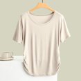 thumbnail image 2 of Summer Saving! Ashirexll Women's T-shirts, Womens Short Sleeve Tops, Women's Casual Fashion Solid Color Short Sleeve Comfy Round Neck Top, 2 of 7