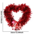 thumbnail image 3 of Valentine Heart Wreath,12IN Purple Red Love Shaped Tinsel Wreath,Foil Hearts and Love Sign,Red Valentine's Wreaths for Front Door,Valentines Day Decoration,No lights, 3 of 6