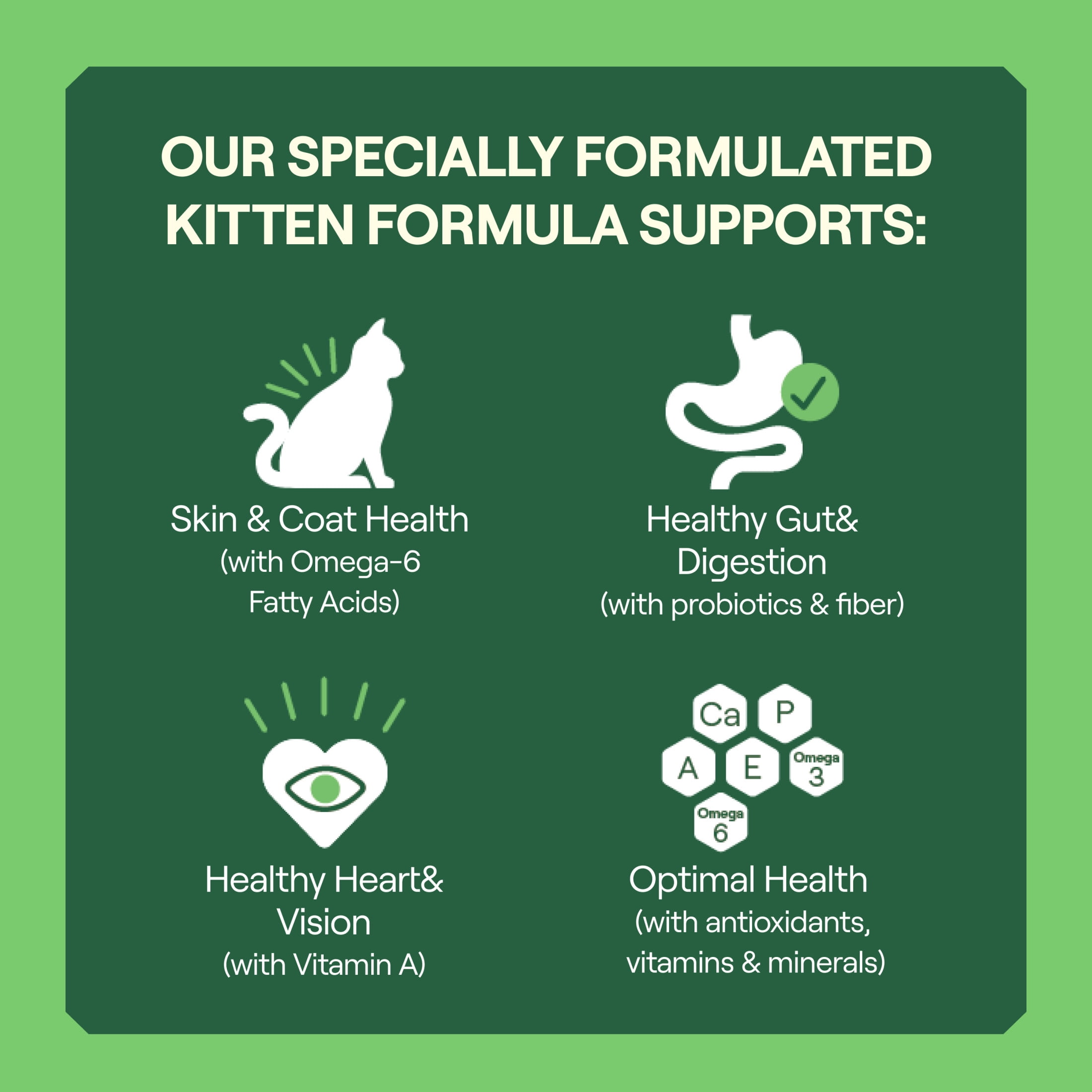 Goodlands Cage-Free Chicken Flavor, Dry Kitten Cat Food with Probiotics, 3.15 lb Bag