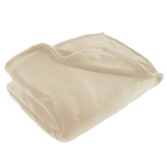 Flannel Fleece Throw Blanket- For Couch, Home Décor, Bed, Sofa & Chair- Oversized 60 x 70- Lightweight, Soft & Plush Microfiber in Desert Tan by LHC