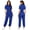 Blue, variant on Women's Turndown Collared Short Sleeve Zip Jogger Jumpsuit One Piece Work Utility Scrubs Uniform Blue XL