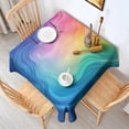 thumbnail image 2 of Rainbow Tie Dye Swirl Pattern Square Tablecloth,Waterproof Square Table Cover,Wipeable Spillproof Washable Table Cover for Home Kitchen Party Decor 60"x60"(152x152cm), 2 of 6