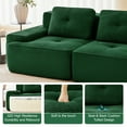 thumbnail image 4 of Modern L-Shaped Modular Sectional Sofa with Ottoman, Corduroy Fabric 4-Seater Couch for Living Room, Deep Seat Tufted Design, No Assembly Required, Anti-Slip Base, Green, 4 of 9