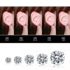 thumbnail image 4 of Juego de pendientes redondos Sailing con circonitas transparentes y diamantes de 3 mm chapados en oro blanco, 4 of 5