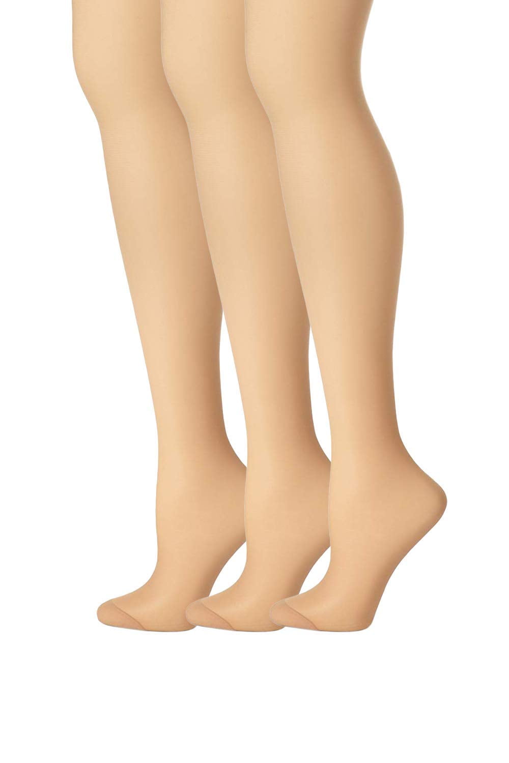 Hanes Silk Reflections Control Top, Reinforced Toe Pantyhose 3 Pair