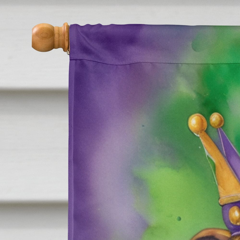English Bulldog King of Mardi Gras House Flag 28 in x 40 in