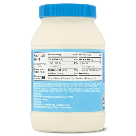 Great Value Light Mayonnaise, 30 fl oz