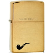 Solid Brass Pipe Zippo Lighter with Pipe Smokers Logo