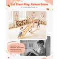 thumbnail image 6 of VEVOR Indoor Playground Jungle Gym, 4-in-1 Wooden Indoor Playground Climbing Toys for Kids, Montessori Toddlers Climber Playset with Climbing Rock, Slide, Wooden Ladder & Gym Rings, 220LBS Loading, 6 of 9