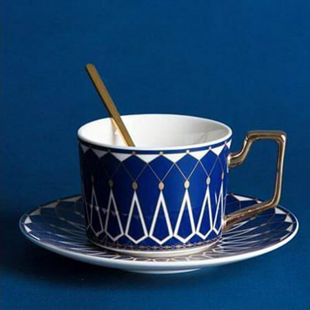 

Nordic Style Bone China Coffee Cup Saucer Spoon Set 220ml British Cafe Porcelain Tea Cup Luxury Ceramic Mug