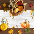 thumbnail image 4 of Table Runner Dresser Scarves 72 Inch Long,Thanksgiving Farm Pumpkin Leaves Linen Dining Table Runners Sunflower Plant Wood Board Tabletop Scarf for Wedding Holiday Party Kitchen, 4 of 9