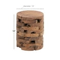 thumbnail image 4 of DecMode 14" x 18" Brown Teak Wood Handmade Live Edge Accent Table with Brick Inspired Design, 1-Piece, 4 of 7