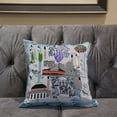 thumbnail image 4 of City Palace Throw Pillow with Removable Cover in Gray Blue Green 16x16, 4 of 4