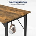 thumbnail image 5 of Atilioo Modern Computer Desk, Office Writing Study PC Table for Kids & Students with Storage Bag & Headphone Hooks for Home Bedroom, 31" Rustic Brown, 5 of 9