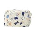 thumbnail image 1 of Bolsas de maquillaje de flores cuadradas acolchadas únicas 1 Pc Beige Poliéster, 1 of 1