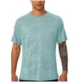 thumbnail image 2 of Odbmxy Shirts for Men Short Sleeve Workout Clothing for Men Casual Running Regular Camouflage Quick Drying Shirts,Green L, 2 of 8