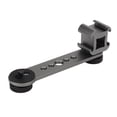 thumbnail image 3 of Cold Shoe Mount Adapter, Aluminium Alloy Durable Multi Function Portable Lightweight Wide Adaptability Triple Microphone Mount Extenstion Stable  For Stabilizer Dark Gray, 3 of 8