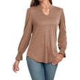 thumbnail image 4 of Anyjoin Women's Ruffle Puff Long Sleeve Tunic Tops Casual V-Neck Sweatshirts, 4 of 6