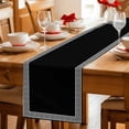 thumbnail image 3 of Black Table Runner, Greek Chinese Style Cotton Linen Kitchen Table Decoration Washable Dining Tabletop Runners for Home Party Decor 13x120 Inches, 3 of 9