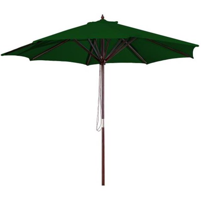 Parapluie de Marché en Bois Vert de 9 Pi - Vert