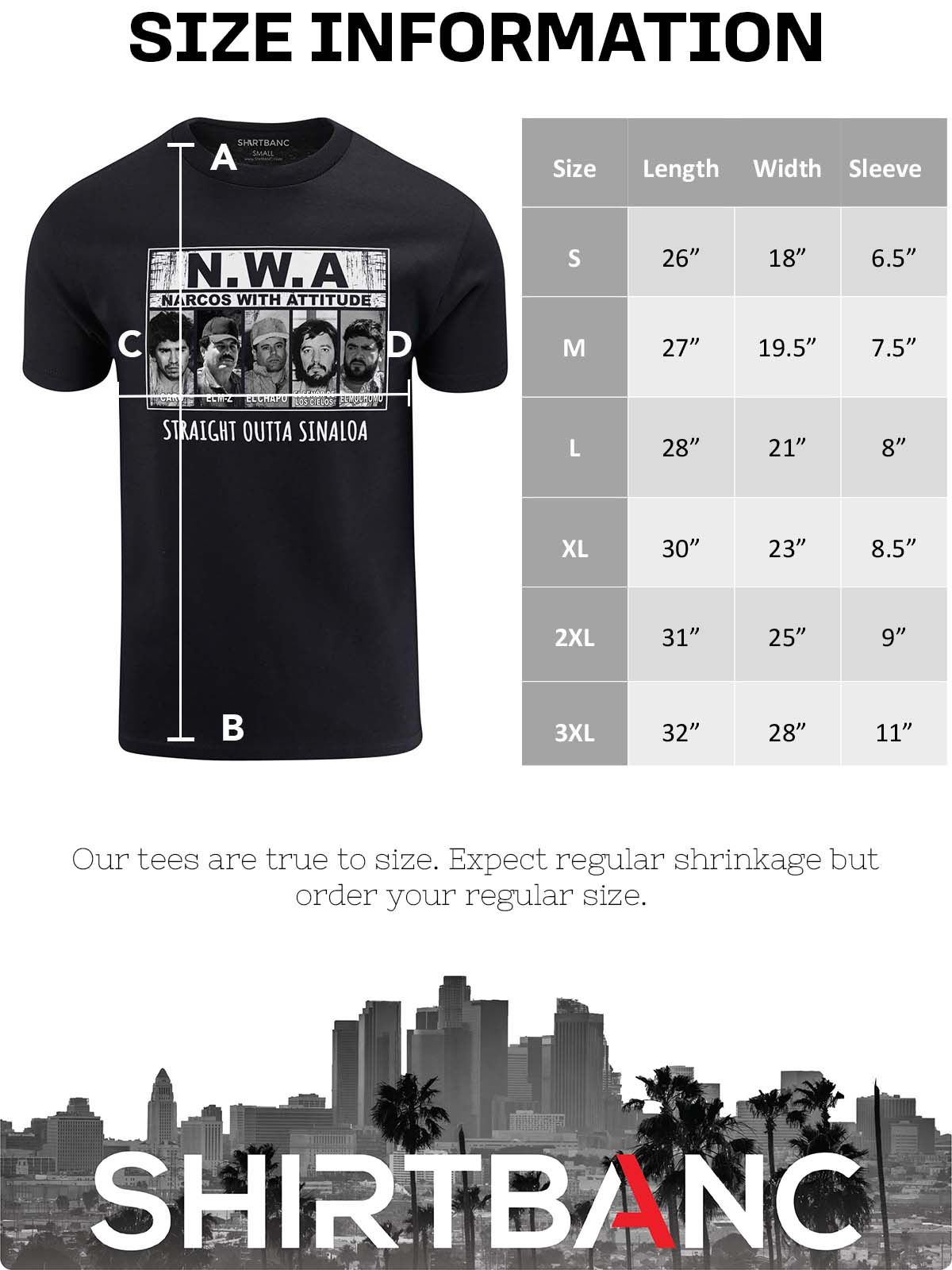 ShirtBANC Cartel Mens N.W.A. Narcos With Attitude Shirt Straight Outta Sinaloa - image 5 of 6