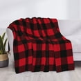 thumbnail image 4 of Throw Blanket for Couch, Red Black Twill Stripe Plaid Super Soft Fuzzy Comfy Warm Throw Blanket, Cuteness Lightweight Cozy Plush Flannel Blanket & Throws for Sofa and Bed All Season, 4 of 5