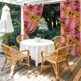thumbnail image 4 of Outdoor Curtains for Patio Waterproof, Cherry Blossom Outdoor Privacy Panels Grommet, Pink Yellow Flowers Oil Painting Art Blackout Outside Curtains for Porch/Cabana/Pergola/Gazebo 54"x95", 1 Panel, 4 of 8