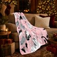 thumbnail image 3 of Whimsical Cartoon Cats Pink Playful, Playful Pet Portrait Pattern, Warm Flannel Blanket for Living Room and Reading Nook, Cat Lovers Friendship Gift, Pet Lover Home Decor, 3 of 9