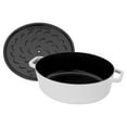 thumbnail image 3 of Staub Cast Iron 6.25-qt Shallow Oval Dutch Oven - White, 3 of 7