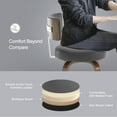 thumbnail image 2 of WOOW DEPOT PU Swivel Bar Stools Set of 2, 29" Seat Height Modern Upholstered Bar Chairs w/ Mid-back Round Seat Walnut Legs Leather Island Stools for Kitchen Counter, 2 of 11